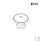 Lot De 4 Boutons De Meuble Rond Zamak Laitonné H.22 X L.30 X P.30 Mm