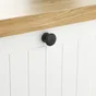 Boutons de meuble ronds Audric, zamak noir verni, Diam.30.5 mm X2