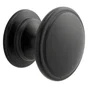 Boutons de meuble ronds Audric, zamak noir verni, Diam.30.5 mm X2