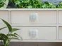 Bouton De Meuble Carreau De Ciment Zamak Peint Blanc/Gris H.20 X L.37 X P.37 Mm