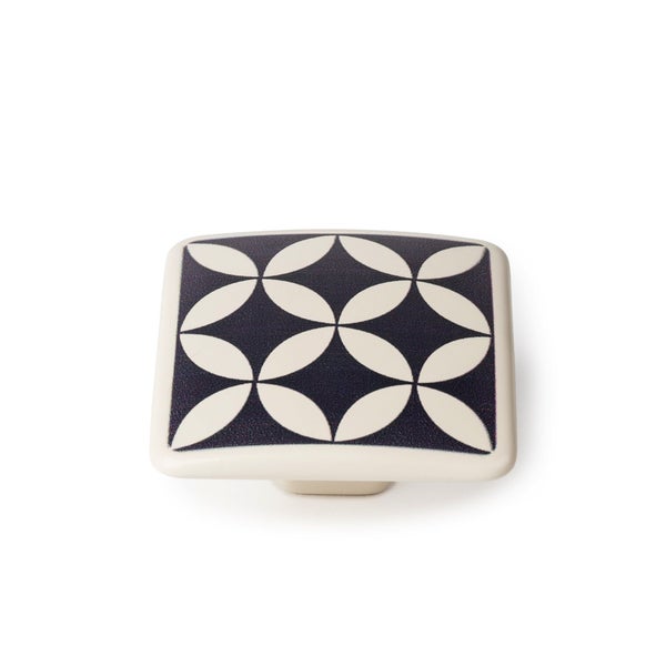 Bouton De Meuble Carreau De Ciment Gris Foncé Zamak H.20 X L.37 X P.37 Mm