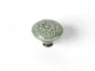 Bouton de meuble rond, porcelaine vert, Diam.44 mm