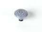 Bouton de meuble rond, porcelaine bleu, Diam.44 mm