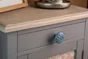 Bouton de meuble rond, porcelaine bleu, Diam.44 mm