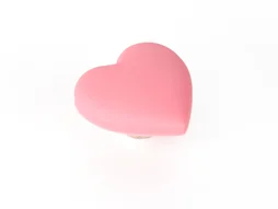 Bouton de meuble  Coeur, pvc rose