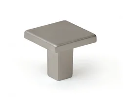 Bouton De Meuble Carré Argent Zamak H.28 X L.30 X P.30 Mm