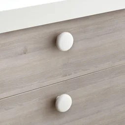 Bouton de meuble rond Snow, abs blanc brut, Diam.39.5 mm