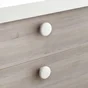 Bouton de meuble rond Snow, abs blanc brut, Diam.39.5 mm