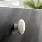 Bouton de meuble rond Snow, abs blanc brut, Diam.39.5 mm