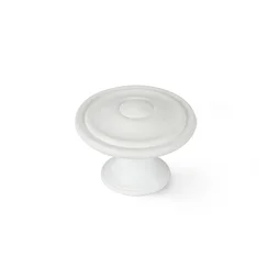 Bouton De Meuble Rond Blanc Zamak H.26 X L.35 X P.35 Mm