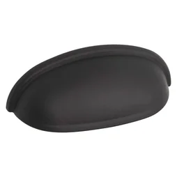 Poignée de meuble Cup, acier noir peint, entraxe 64 mm