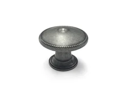Bouton De Meuble Rond Zamak Vieilli Gris H.24 X L.30 X P.30 Mm