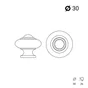 Bouton De Meuble Rond Vieil Or Zamak H.26 X L.30 X P.30 Mm