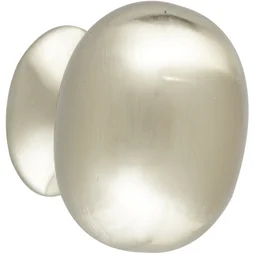 Bouton De Meuble Ovale Argent Zamak H.31 X L.26 X P.21 Mm