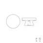 Boutons de meuble ronds, bois blanc verni, Diam.39 mm X6