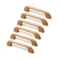 Lot De 6 Poignées De Meuble Entraxe 96 Mm Bois Verni