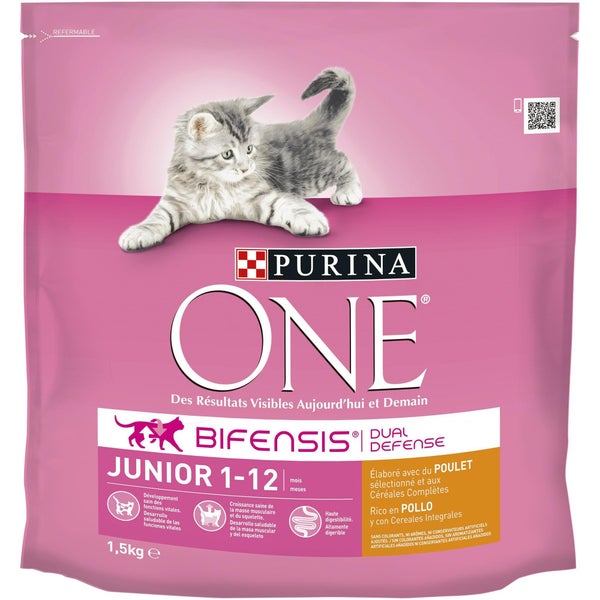 Croquette chat purina one kitten poulet/cereales completes 1,5kg
