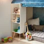 Pied meuble conique SPACEO fixe, H.21 cm bois mat blanc / beige / naturel