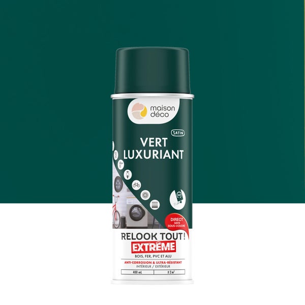Peinture aérosol relook tout extreme MAISON DECO vert luxuriant satiné 0.400 L