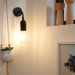 Applique, Classique Métal Noir Inspire Hoopa 1 Lumière(S)
