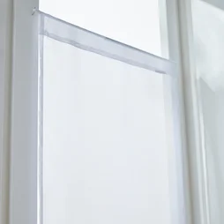 Paire de vitrages transparent, IDEALIS, L.60 X H.90 Cm blanc