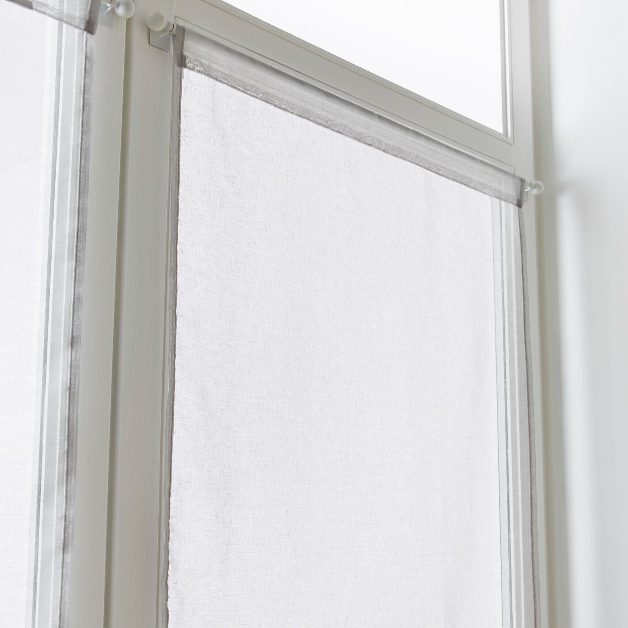 Vitrage tamisant, Leo, gris H.120 x l.45 cm
