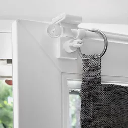 Lot de 2 supports sans perçage barre de vitrage fenêtre standard, 10 mm Blanc
