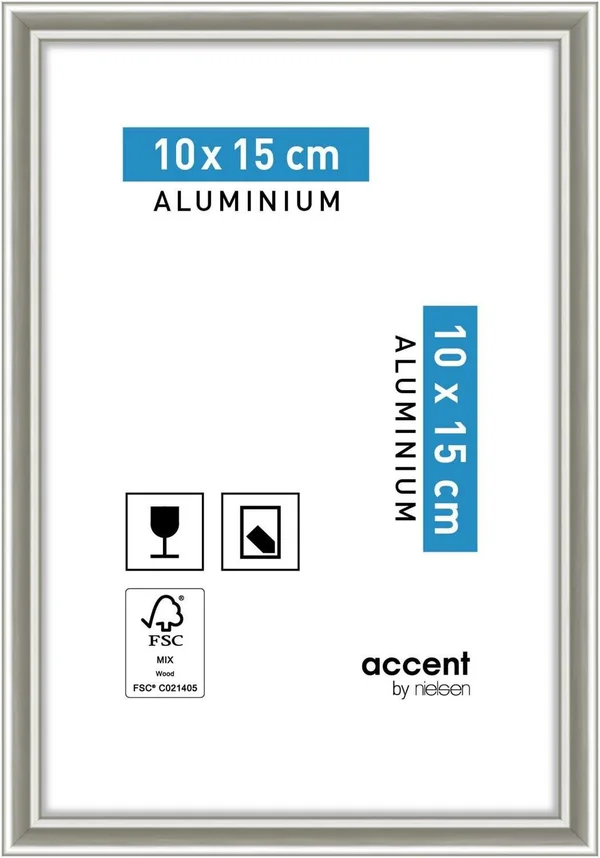 Cadre Nickel, 10 X 15 Cm, Gris