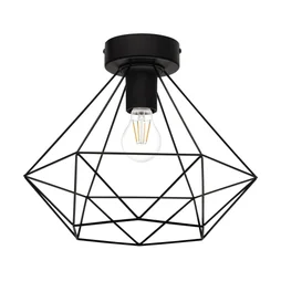 Plafonnier, Design Métal Noir Inspire Byron D.32.5 Cm