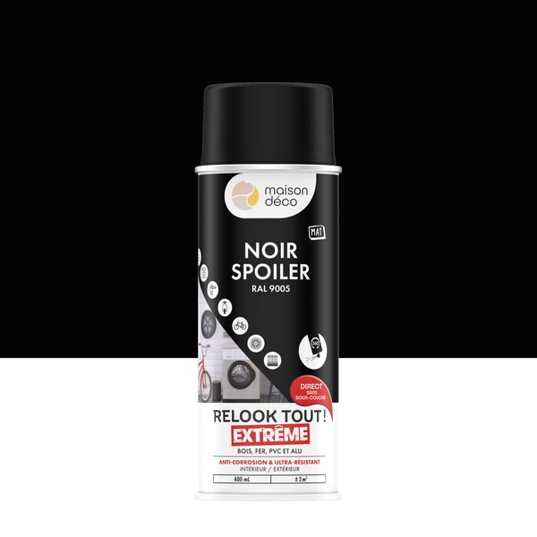 Peinture aérosol relook tout extreme MAISON DECO noir spoiler mat 0.400 L