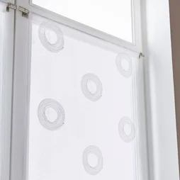 Vitrage Tamisant, Cosmos Blanc/Argent L.90 X H.210 Cm