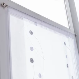 Paire De Vitrages Tamisant, Orion Gris/Argent L.45 X H.120 Cm