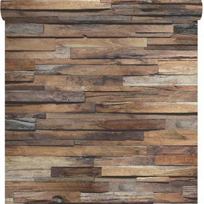 Papier Peint Intissé Planche De Bois Marron