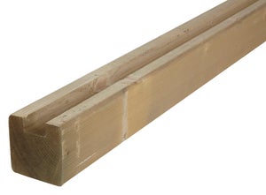 Poteau bois en u Yona, CERLAND, l.9 x P.9 x H.240 cm, naturel classe 3