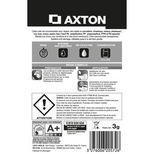 Colle glue gel Rapid' AXTON, 3 gr