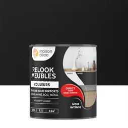 Peinture Pour Meuble Relook Maison Deco Noir  Satiné 0.5 L