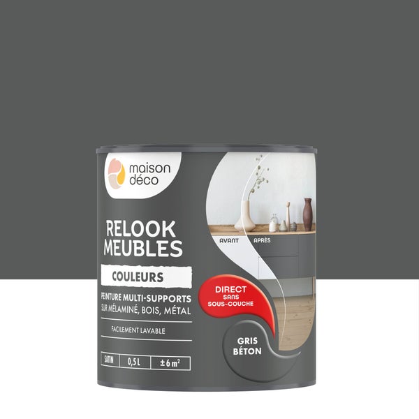 Peinture pour meuble Relook Maison Deco gris  satiné 0.5L