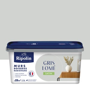 Peinture Mur, Boiserie, Radiateur Ripolin Gris Lomé Satiné 2.5 L