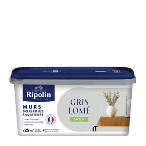 Peinture Mur, Boiserie, Radiateur Ripolin Gris Lomé Satiné 2.5 L