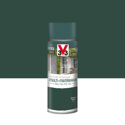 Peinture Aérosol Extérieur Multi-Matériaux V33, Vert Basque Satiné, 0.4 L