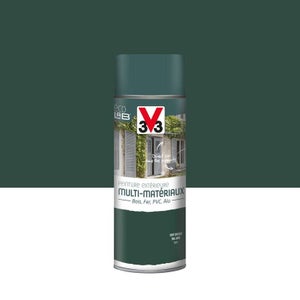 Peinture Aérosol Extérieur Multi-Matériaux V33, Vert Basque Satiné, 0.4 L