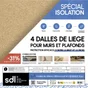 Carton De 4 Plaques Liège Mur Et Plafond Sdl L.0.5 X L.0.5 M X Ep.10 Mm