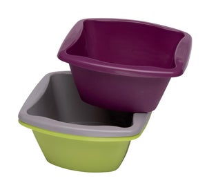 Bassine carré 6 litres, 31.7 x 31.7 x 14.2 cm, plastique couleurs assorties NESPOLI