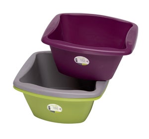 Bassine carré 6 litres, 31.7 x 31.7 x 14.2 cm, plastique couleurs assorties NESPOLI