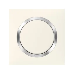 Plaque simple Dooxie, LEGRAND, blanc chromé