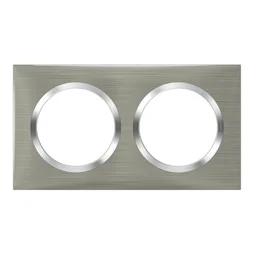 Plaque Double Dooxie, Legrand, Inox Brossé