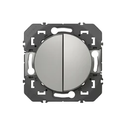 Double Interrupteur Va-Et-Vient À Assembler, Legrand Dooxie, Aluminium