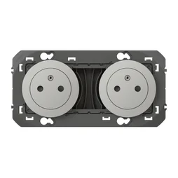 Double Prise Avec Terre Dooxie, Legrand, Aluminium