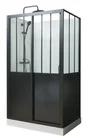 Cabine de douche d'angle L.120 x l.90 cm noir, Artelo