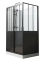 Cabine de douche d'angle L.120 x l.90 cm noir, Artelo